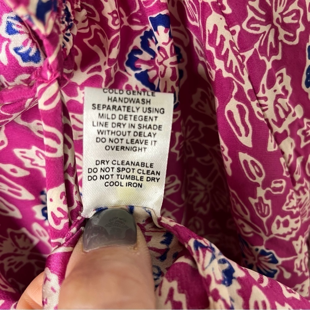 Natalie Martin Silk Shift Dress Floral Print Pink Size Small - Picture 8 of 8